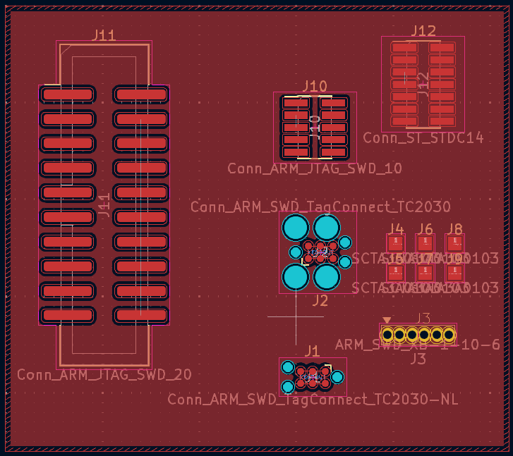 各種デバッグコネクタのサイズ比較